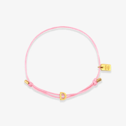 Pink Initial Charm Bracelet