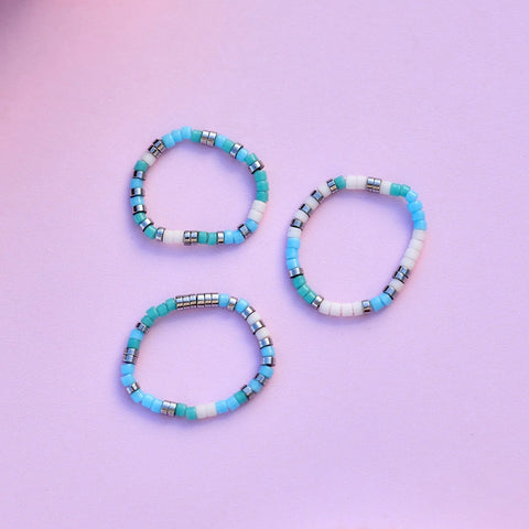Seafoam Dream Stretch Ring Set of 3