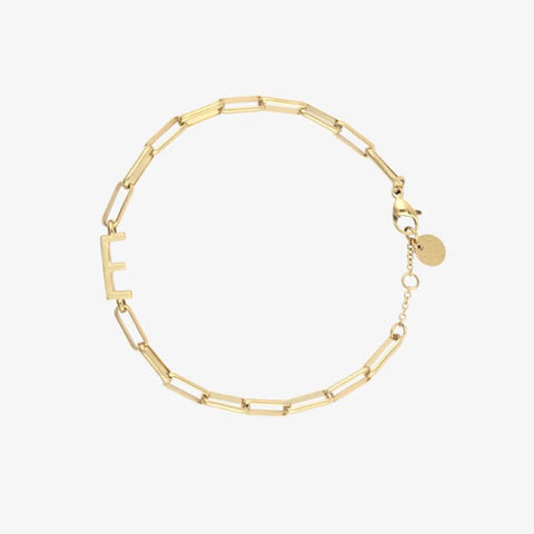 Initial Paperclip Chain Bracelet